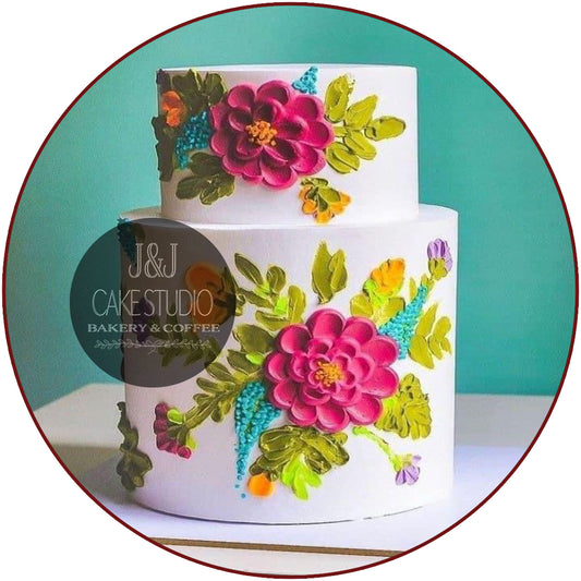Painted Flower Cake 1